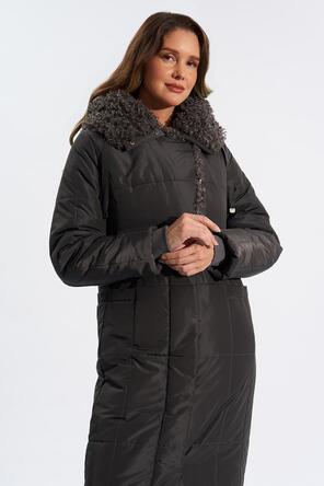 Зимнее пальто с капюшоном Мелони, Димма цвет серо-фиолетовый, vid 5