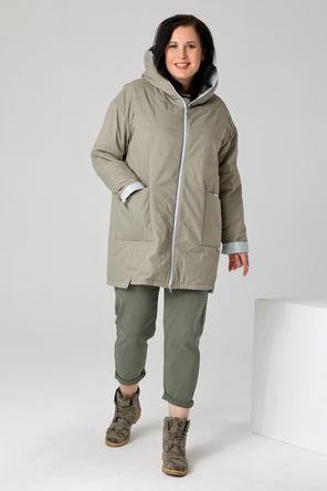 Женская куртка plus size DW-23129, цвет оливковый, фото 3