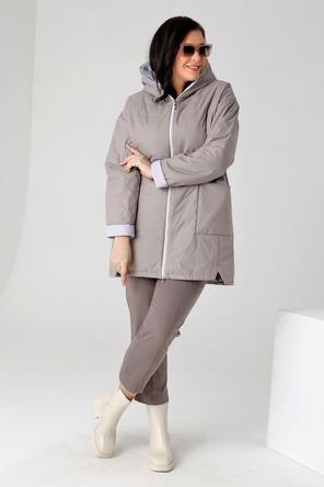 Женская куртка plus size DW-23129, цвет бежевый, фото 2