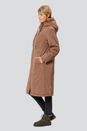 Пальто с меховым капюшоном Доротея от Димма, цвет коричневый, фото 2