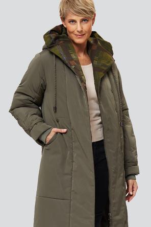 Демисезонное пальто с капюшоном Беатриз, DIMMA Studio, цвет хаки, фото 4