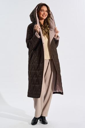 Зимнее пальто с капюшоном Димма цвет темно-коричневый, вид 3