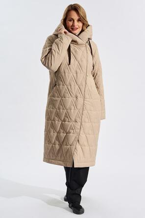 Зимнее пальто с капюшоном Димма цвет бежевый, вид 1