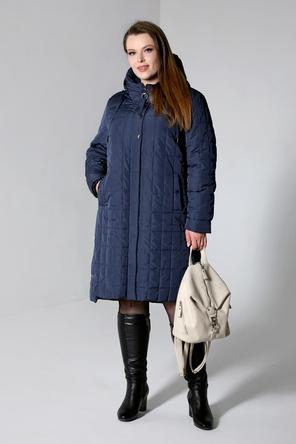 Длинное зимнее пальто DW-22419, цвет темно-синий vid 1