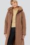 Пальто с меховым капюшоном Доротея от Димма, цвет коричневый, фото 4