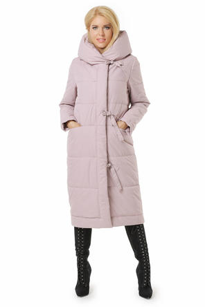 Зимнее женское пальто Нерия, цвет серо-розовый, вид 1