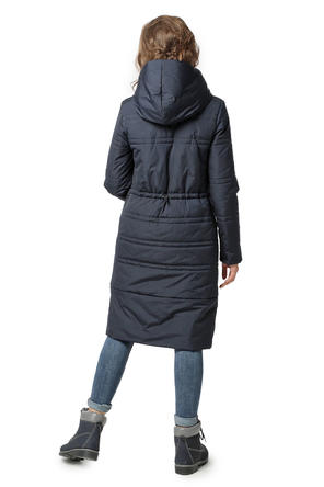 Зимнее пальто длинное DW-20414, цвет темно синий, вид 3