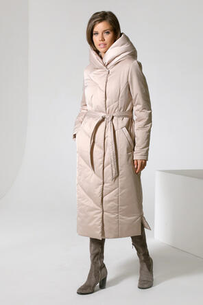 Зимнее женское пальто DW-22405, цвет бежевый, вид 1