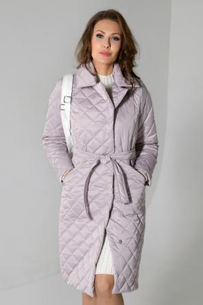 Классическое стеганое пальто DW-22302, цвет серо-розовый, фото 05
