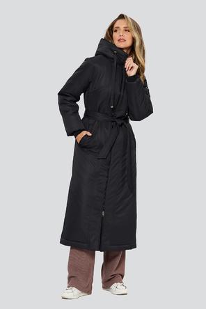 Зимнее пальто с капюшоном Фонтина Димма артикул 2312 цвет черный фото 01