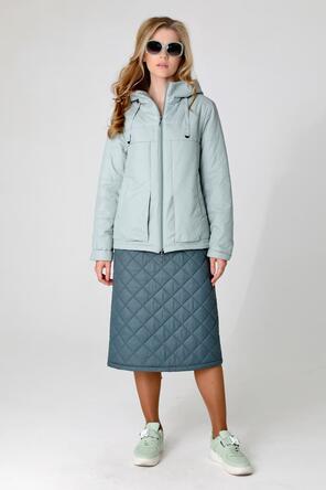 Женская куртка DW-24121, цвет серо-ментоловый, вид 1