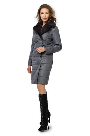 Женское стеганое пальто DW-20321, цвет графит, фото 2