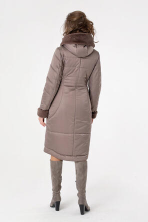 Зимнее пальто длинное DW-21404, цвет капучино, вид 4