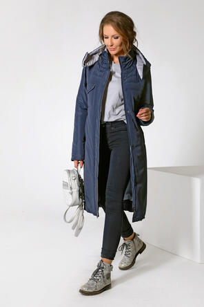 Женское зимнее пальто 22414 Dizzyway, цвет темно синий, фото 3