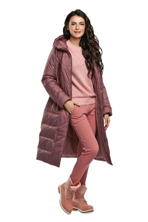 Зимнее пальто с капюшоном Димма артикул 2017 цвет пепел розы