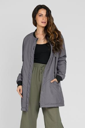 Удлиненная куртка Реприза, цвет серо-фиолетовый