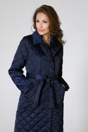 Классическое стеганое пальто DW-22302, цвет темно-синий, фото 05