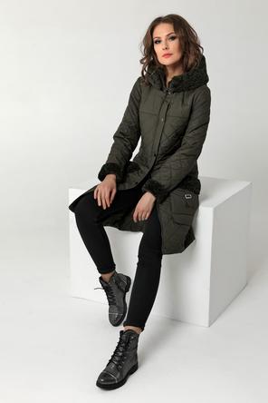 Женское стеганое пальто DW-21332, цвет темно-хаки, фото 04