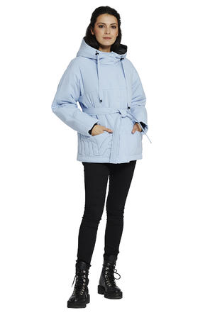 Зимняя куртка женская с капюшоном Димма артикул 2124 цвет голубой, вид 1