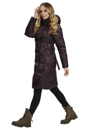 Зимнее пальто с капюшоном Димма артикул 2119 цвет баклажан vid 3