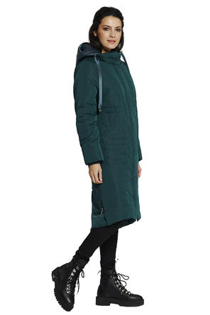 Зимнее пальто с капюшоном DIMMA артикул 2120 цвет изумрудный, фото 2