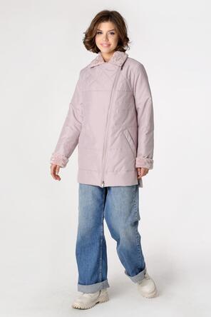 Куртка с искусственным мехом арт. DW-23330, цвет серо-розовый, вид 1