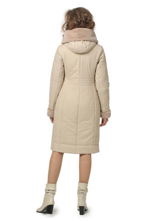Зимнее стеганное пальто DW-20408, цвет слоновая кость vid 4
