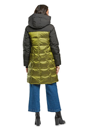 Зимнее пальто с капюшоном DIMMA артикул 2003 цвет салатовый