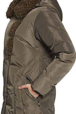 Зимняя куртка с капюшоном Димма артикул 2108 цвет хаки вид 4