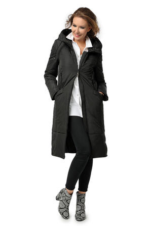 Зимнее пальто длинное DW-20414, цвет черный, вид 2