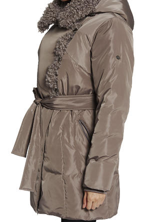 Зимняя куртка с капюшоном Димма артикул 2108 цвет какао вид 4