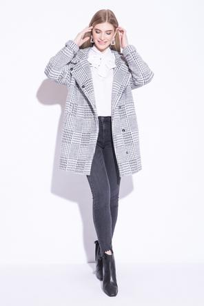пальто женское с капюшоном арт. es-3-0015м серого цвета, фото 4