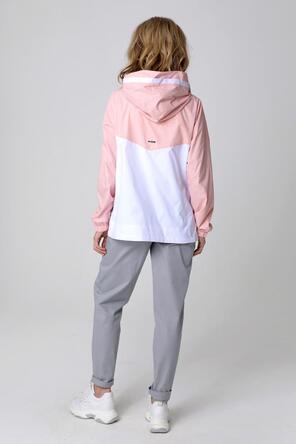 Легкая ветровка с капюшоном DizzyWay, цвет белый-розовый, фото 2