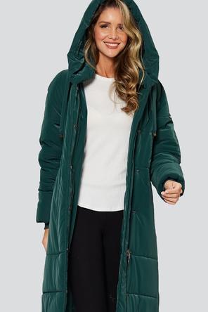 Зимнее пальто с капюшоном Регина Димма, артикул 2309, цвет зеленый, фото 02