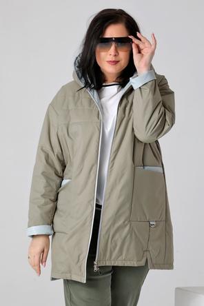 Женская куртка plus size DW-23129, цвет оливковый, фото 5