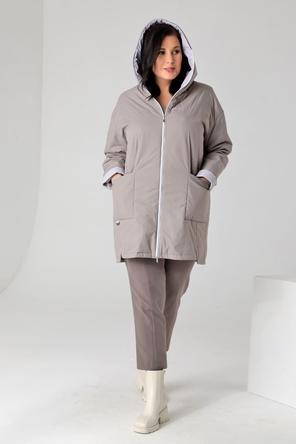 Женская куртка plus size DW-23129, цвет бежевый, фото 4