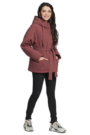 Зимняя куртка женская с капюшоном Димма артикул 2124 цвет кирпичный, вид 3