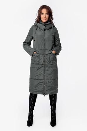 Зимнее пальто DW-21408 Dizzyway, цвет серо-оливковый, вид 1