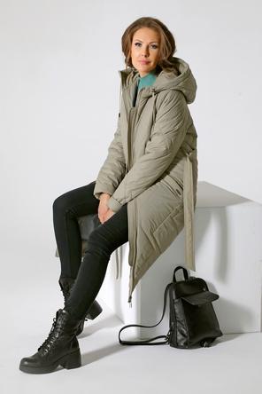 Зимнее женское пальто DW-22404, цвет оливковый, вид 5