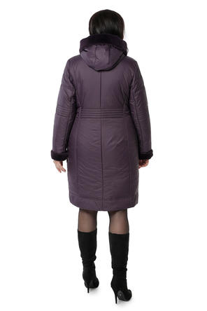 Зимнее стеганное пальто DW-20408, цвет баклажановый vid 4