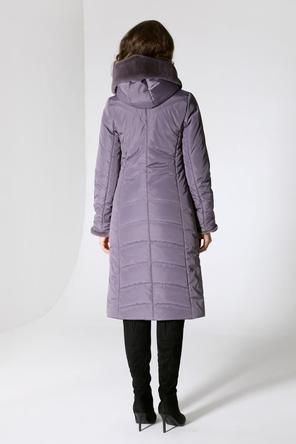 Зимнее женское пальто с капюшоном DW-22410, цвет серо-сиреневый, фото 3