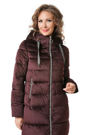 Зимнее женское пальто Тония, темно вишневого цвета