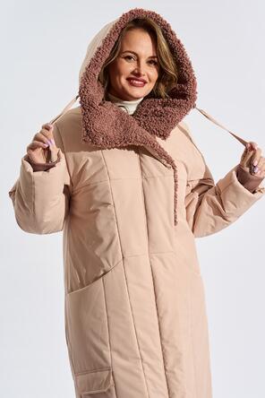 Женское зимнее пальто Адель, цвет светлый персиковый, вид 4