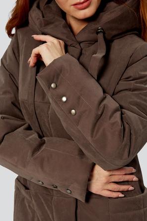 Демисезонное пальто с капюшоном Капитолина, DIMMA Studio, цвет коричневый, фото 5
