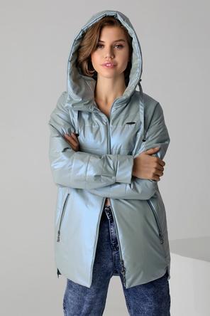 Женская куртка с капюшоном DW-23125, цвет ментоловый, фото 4
