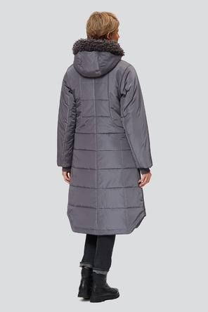 Зимнее пальто Кармен, D`IMMA Fashion Studio, цвет серо-фиолетовый, вид 2