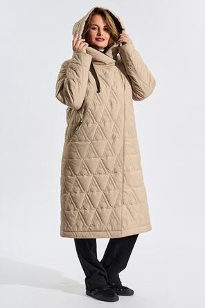 Зимнее пальто с капюшоном Димма цвет бежевый, вид 3