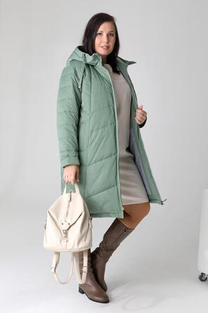 Зимнее стеганное пальто DW-23422, цвет оливковый vid 5