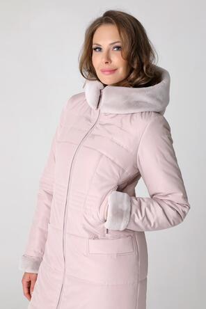 Зимнее пальто женское DW-23412 цвет серо-розовый, фото 3