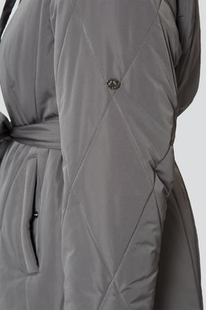 Пальто с меховым капюшоном Доротея от Димма, цвет серый, фото 5